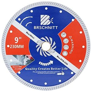 BRSCHNITT Diamantblad voor beton metselwerk, 9 inch (230 mm) met prieel 1 ""-7/8"" droog/nat continu velg diamant snijschijf voor graniet marmeren steen hard beton gewapend beton