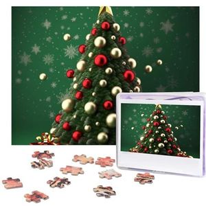 Ronde bal kerstboom puzzels gepersonaliseerde puzzel 500 stukjes legpuzzels van foto's foto puzzel voor volwassenen familie (51,8 cm x 38 cm)