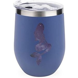Galaxy Mermaid Herbruikbare Koffiekopjes Roestvrij Staal Geïsoleerde Reismok Dubbelwandige Wijn Tumbler Blauw-Stijl