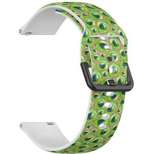 RYANUKA Compatibel met Ticwatch Pro 3 Ultra GPS/Pro 3 GPS/Pro 4G LTE/E2/S2 (Halves Green Avocado) 22 mm zachte siliconen sportband armband armband, Siliconen, Geen edelsteen