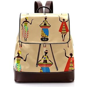 Boho Afrika etnische meisje patroon gepersonaliseerde schooltassen boekentassen voor tiener, Meerkleurig, 27x12.3x32cm, Rugzak Rugzakken
