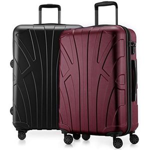 suitline - Set van 2 trolley-koffers, bordeauxrood/grafiet, 2er Set M