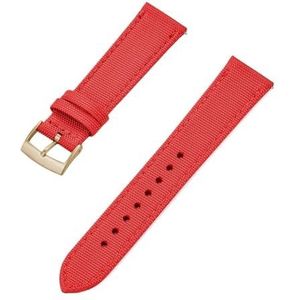Jeniko Nieuw Design Canvas Nylon Lederen Snelsluiting Horlogeband 18 Mm 20 Mm 22 Mm Vervangende Horlogebanden (Color : Red Gold, Size : 22mm)