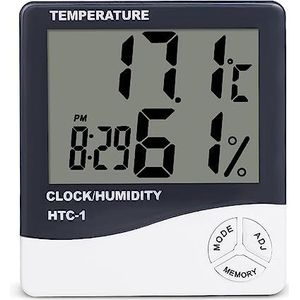 Binnenkamer LCD Elektronische Temperatuur-vochtigheidsmeter Digitale Thermometer Hygrometer Weerstation Wekker