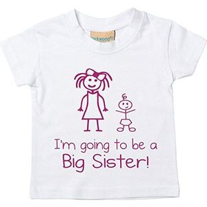 60 Tweede Makeover Beperkt Ik ga naar een Grote Zuster Wit T-shirt Baby Peuter Kinderen Verkrijgbaar in Maten 0-6 Maanden tot 14-15 Jaar Nieuwe Baby Zuster