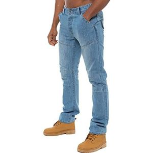 Nieuwe Mens ENZO Designer Rechte Been Blauw Zwart Darkwash Denim Jeans Alle Taille, Bleekmiddel, 32W / 32L