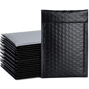 Luchtkussenenveloppen 50 stks tas gewatteerde enveloppen zelfzegel envelop bubble envelop verzending enveloppen materiaal PE + Zwarte poly bubble mailers Luchtkussenenveloppen A5 (Color : Noir, Size