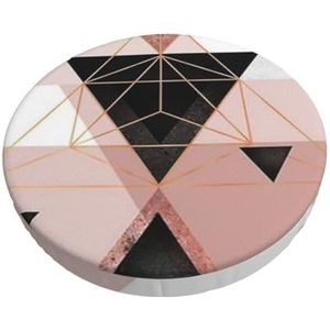 GRatka Hoes voor ronde kruk, barstoelhoes, thuisbar, antislip zitkussen, 30,5 cm, driehoek rose goud marmer geometrie