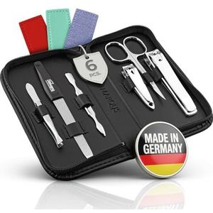 Manicureset - Solingen - 6-delige Nagelset - Kunstlederen Etui - Glanzend Vernikkeld Staal