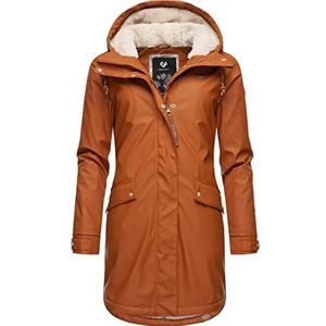 Ragwear Tinsley Winterjas voor dames, lange regenjas, waterdicht, warm gevoerd, met capuchon, XS-XXL, bruin (cinnamon), XL