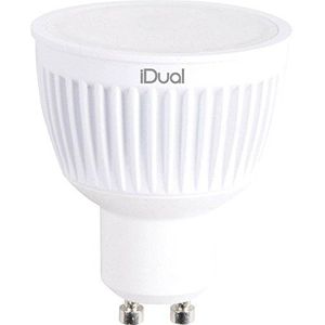 iDual LED lamp GU10. Afstandsbedienbaar. Warm wit tot koud wit; dimfuncties; veelkleurig omgevings- en sfeerlicht. 345 lm. Stralingshoek: 100°.