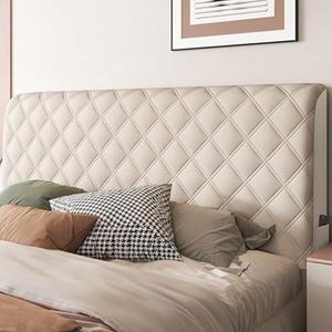 HHDOMLTH Zachte stretch bed hoofdeinde slipcover, dubbele rugleuning hoes bed hoofd cover slip beschermer cover wasbaar dik elastisch all-inclusive nachtkastje stofhoes (kaki 1,190 cm)