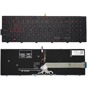 Braziliaans/Russisch/Spaans laptoptoetsenbord voor Latitude 3550 3560 3570 3580 3588 Vostro 15 3546 3549 3558 3559 3562 3565 3572 3(US Red font Backlit)