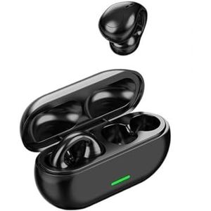 Beengeleiding draadloze oordopjes Koptelefoon, oorclip Draadloos Bluetooth 5.3 Beengeleiding Ruisonderdrukking Geen in-ear sportkoptelefoon, Wild No Drop-koptelefoon (Color : Black)