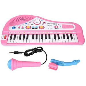 BROLEO Met microfoon, piano, speelgoed voor kinderen, piano voor kinderen, voor verjaardag/Kerstmis van 3 jaar of ouder (roze)