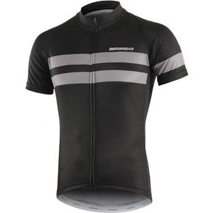 BERGRISAR Heren Fietsshirts Korte Mouwen Fietsen Jersey Lichtgewicht Ademende,8001 grijs,S