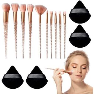 LDBKLGHJ Make-up Borstel Set – Compleet Beauty Set met Make-up Borstelhouder en Poederdons – Borstelset voor Dagelijks Gebruik en Professionele Make-up Kunstenaars