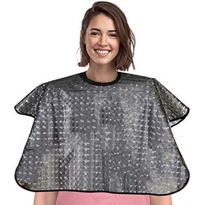 YELEGAI Professionele waterdichte haarverf cape, geschikt voor haarkleur, shampoo, make-up en meer, 30 x 33 inch, zwart, Unisex, saloncape