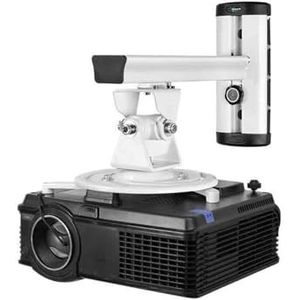Projectorbeugel Kantoor Universele aluminium projectorbeugel Roterende projector Plafond-wandmontagebeugel voor thuis- en kantoorprojectoren(White)