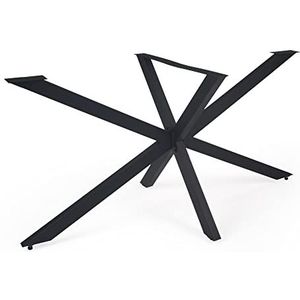 Gozos Spider Tafelpoten Metaal Zwart | DIY eettafel of vergadertafel, tuintafel, stabiel, industrieel design, massief | eenvoudige montage meubelpoten | H71xB78xL150 cm