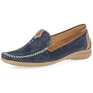 Gabor - Slippermocassins - Blauw - Textiel - Plat