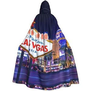 Bxzpzplj Las Vegas Night City Print Unisex Hooded Mantel Voor Mannen & Vrouwen, Carnaval Thema Party Decor Hooded Mantel
