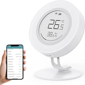Tuya zigbee draagbare temperatuur en vochtigheid detector eink scherm nauwkeurige hygrothermograph digitale display voor thuiskantoor babykamer witte buikspieren 3,0 x 2,4 x 2,0