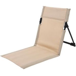 DPNABQOOQ Outdoor opvouwbare strandstoel, lichtgewicht strandmat, draagbaar, voor vrije tijd, reizen, met geïntegreerde rugleuning (maat: beige)