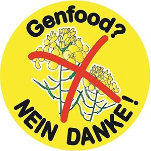 PVC-stickers - Genfood- Nee Dank - Gr. ca. 8 cm - 303128/4