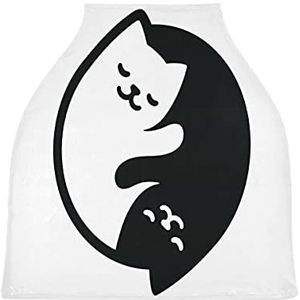 Black Whtie Love Cat Kitty Baby Autostoelhoes Luifel Stretchy Verpleging Covers Ademend Winddicht Winter Sjaal voor Baby Borstvoeding Jongens Meisjes