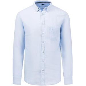 FYNCH-HATTON Shirt 13136000 - Premium linnen overhemd met button-down-kraag, Light Sky, XL