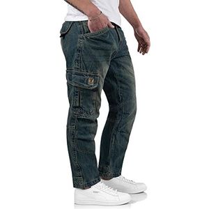 Timezone Heren Cargo Jeans broek Benito TZ 3983 Urban Indigo, 3983 Urban Indigo Wash., 33W x 36L