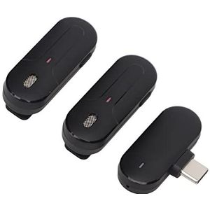Lavalier-microfoon, 2.4G-clip Mini Plug en Play Ruisonderdrukking Draadloze Lavalier-microfoon 1 voor 2 voor Interview