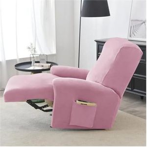 GSCLZ Fauteuilhoes stretch fauteuil bankovertrek zacht fluweel luie jongen fauteuilhoezen elastische antislip all-inclusive bankovertrekken voor woonkamer (roze bankhoes)