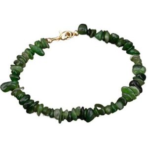 Minerale steen gouden kettingen armband, kristal armband, onregelmatige afgebroken amethisten citrien Rose kralen armband vrouwen (Color : Green Jade)