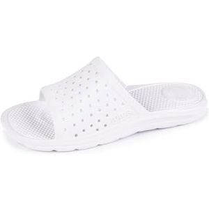 Isotoner Slippers voor dames, comfortabel, opengewerkt, Wit, 36 EU