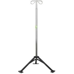 Medische economie verwijderbare bovenpool, roestvrijstalen druppelstandaard 2-haak draagbare verstelbare hoogte opvouwbare infusiestandaard