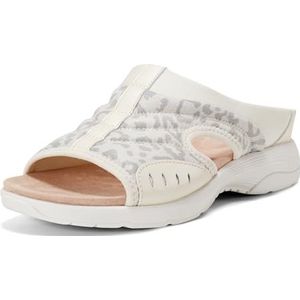 Easy Spirit Traciee2-154, platte sandalen voor dames, Vuile witte luipaard, 38 EU