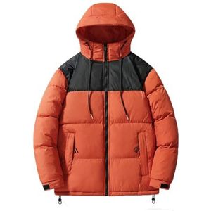 Pegsmio Mannen Winter Warme Jas Jas Effen Dikke Winddicht Uitloper Herfst Parka's, Rood, M