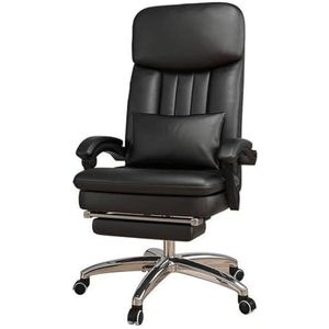 Comfortabele bureaustoelen Leren ligstoel met armleuning en voetpedaal Stoel Verstelbare ergonomische bureaustoel