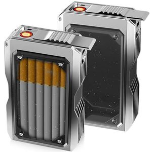 Sigarettenetui - Ingebouwde Elektrische Aansteker - Voor 84 mm King Size - 2 Stuks