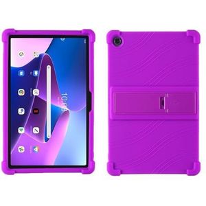 Tablet Case Geschikt for Lenovo Tab M10 3e Gen 10.1inch TB-328FU TB-328XU Siliconen Stand Cover(Purple)