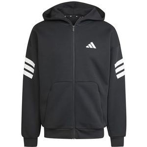 adidas Hombre FUTURE ICONS THREE STRIPES FULL-ZIP HOODIE, black, XXL