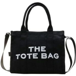 Shopping Bag Women Tote Bag Casual Canvas Large Capacity Women Handbags Designer Letters Shoulder Crossbody Bags Big Shopper-Black-18 X 32 X 41Cm