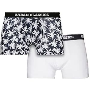 Urban Classics Heren onderbroeken Multi-Pack Men Boxer Shorts Ondergoed, Palm Aop & Wit, L