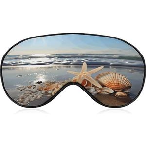 Oogmasker, zeeschelpen op het strand bedrukt slapend oogmasker, nachtoogmasker, verduisterend slapend oogmasker, reizen oogmasker