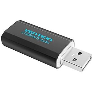 VENTION Externe USB Geluidskaart, USB naar Jack Adapter met Microfoon, USB 2.0 naar 3.5mm Aux TRRS Female Adapter voor PS4, Laptop, PC, Hoofdtelefoon, en Macbook