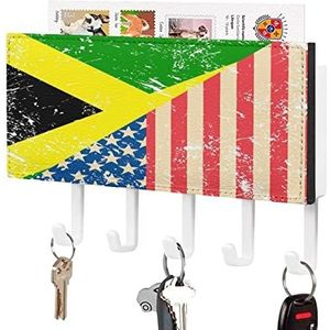 Amerikaanse En Jamaicaanse Retro Vlag Sleutelhaken Wandmontage Mail Organizer Zelfklevende Sleutelhanger voor Hal Entryway Keuken Badkamer