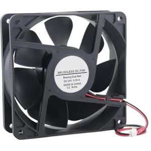 12 cm borstelloze industriële koeler, ventilator, dubbele kogel, 120 x 120 x 38 mm, 12038B 2-pins, 24 V, 120 mm x 38 mm, 0,35 A