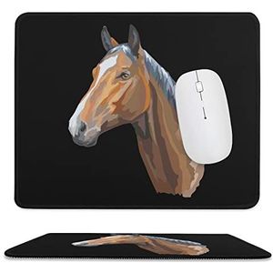 Gekleurd paard portret muismat antislip muismat rubberen basis muismat voor kantoor laptop thuis 9,8 x 11,8 inch